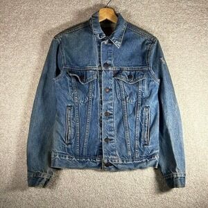 Vintage 80s Levi's type 3 denim trucker jacket distressed light wash 70506